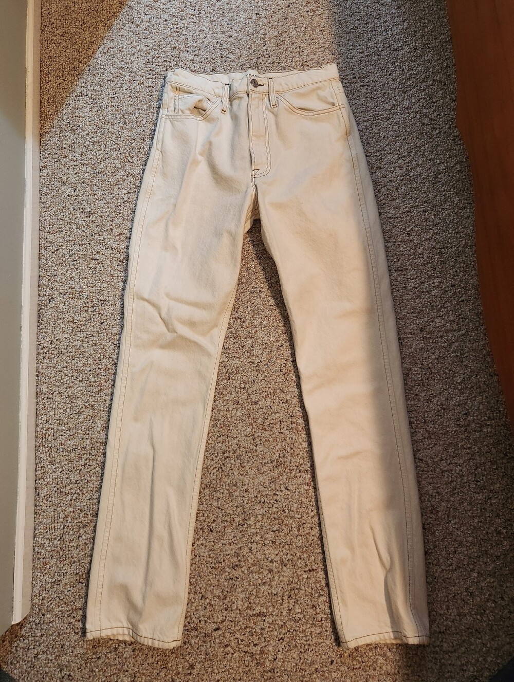 Frame Denim Cream Straight Jeans